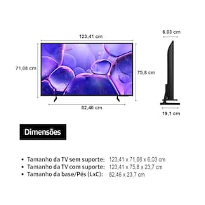 Smart TV 55" Samsung Crystal Ultra HD 4K U8600F com Sistema Operacional Tizen, Tecnologia HDR, SmartThings, Xbox Cloud Gaming e Alexa Integrada