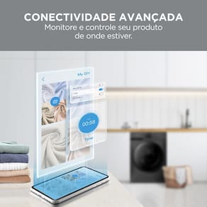 Lava e Seca Midea Slim HealthGuard Smart MF201D110WB/GK Titanium com 14 Programas, Wi-Fi e Compatível com Alexa – 11kg