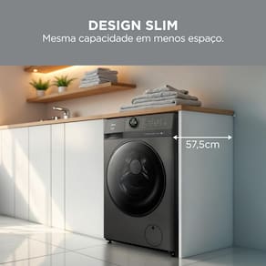 Lava e Seca Midea Slim HealthGuard Smart MF201D110WB/GK Titanium com 14 Programas, Wi-Fi e Compatível com Alexa – 11kg
