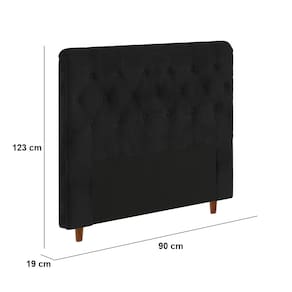 Cabeceira para Cama Box Solteiro Portobel Marcela com Revestimento em Suede - Preto - 2
