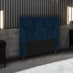 Cabeceira para Cama Box Solteiro Portobel Marcela com Revestimento em Suede