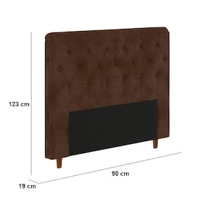 Cabeceira para Cama Box Solteiro Portobel Marcela com Revestimento em Suede