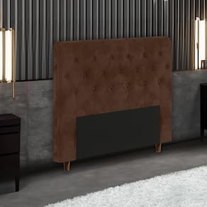 Cabeceira para Cama Box Solteiro Portobel Marcela com Revestimento em Suede