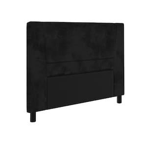 Cabeceira para Cama Box Casal Portobel Amanda com Revestimento em Suede - Preto - 1