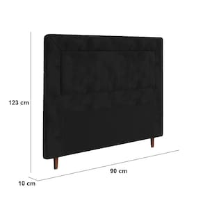 Cabeceira para Cama Box Solteiro Portobel Cintia com Revestimento em Suede - Preto - 2