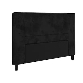 Cabeceira para Cama Box Queen Size Portobel Amanda com Revestimento em Suede - Preto - 1