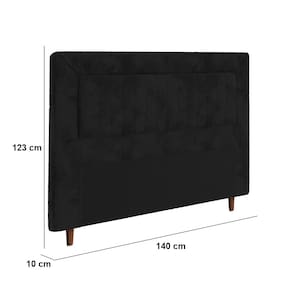 Cabeceira para Cama Box Casal Portobel Cintia com Revestimento em Suede - Preto - 2