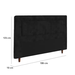 Cabeceira para Cama Box King Size Portobel Cintia com Revestimento em Suede - Preto - 2