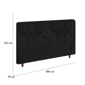 Cabeceira para Cama Box King Size Portobel Marcela com Revestimento em Suede - Preto - 2