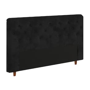Cabeceira para Cama Box King Size Portobel Marcela com Revestimento em Suede - Preto - 1