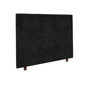 Cabeceira para Cama Box King Size Portobel Evelyn com Revestimento em Suede – 195cm de largura - Preto - 1