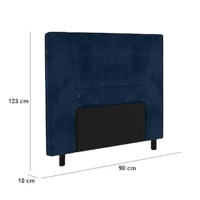 Cabeceira para Cama Box Solteiro Portobel Amanda com Revestimento em Suede - Azul - 2