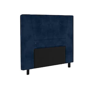 Cabeceira para Cama Box Solteiro Portobel Amanda com Revestimento em Suede - Azul - 1