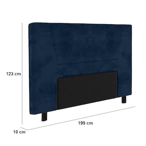 Cabeceira para Cama Box King Size Portobel Amanda com Revestimento em Suede - Azul - 2