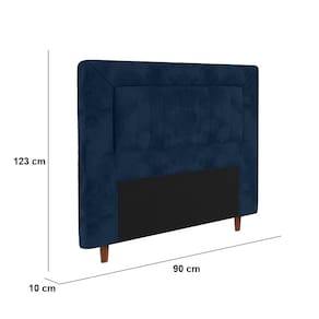 Cabeceira para Cama Box Solteiro Portobel Cintia com Revestimento em Suede - Azul - 2