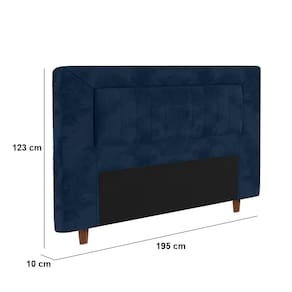 Cabeceira para Cama Box King Size Portobel Cintia com Revestimento em Suede - Azul - 2