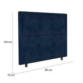 Cabeceira para Cama Box de Solteiro Portobel Evelyn com Revestimento em Suede – 90cm de largura - Azul - 2