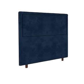 Cabeceira para Cama Box de Solteiro Portobel Evelyn com Revestimento em Suede – 90cm de largura - Azul - 1