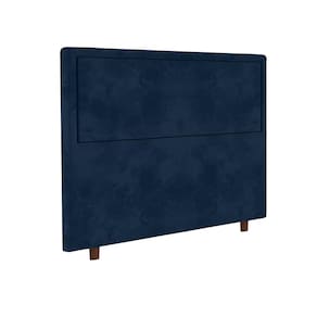 Cabeceira para Cama Box Casal Portobel Evelyn com Revestimento em Suede – 140cm de largura - Azul - 1