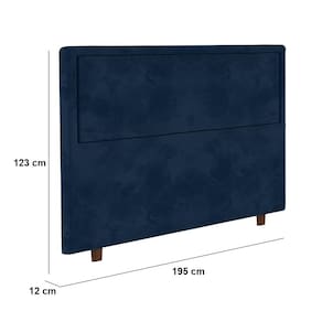 Cabeceira para Cama Box King Size Portobel Evelyn com Revestimento em Suede – 195cm de largura - Azul - 2