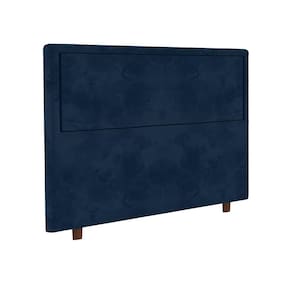 Cabeceira para Cama Box King Size Portobel Evelyn com Revestimento em Suede – 195cm de largura - Azul - 1