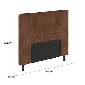 Cabeceira para Cama Box Solteiro Portobel Amanda com Revestimento em Suede - Chocolate - 2