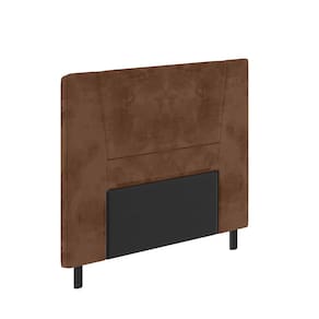 Cabeceira para Cama Box Solteiro Portobel Amanda com Revestimento em Suede - Chocolate - 1