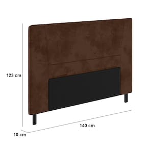 Cabeceira para Cama Box Casal Portobel Amanda com Revestimento em Suede - Chocolate - 2