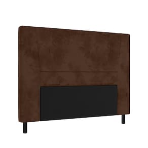 Cabeceira para Cama Box Casal Portobel Amanda com Revestimento em Suede - Chocolate - 1
