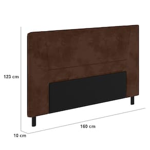 Cabeceira para Cama Box Queen Size Portobel Amanda com Revestimento em Suede - Chocolate - 2
