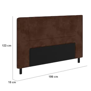 Cabeceira para Cama Box King Size Portobel Amanda com Revestimento em Suede - Chocolate - 2