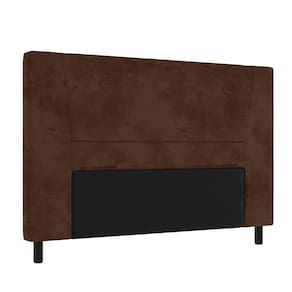 Cabeceira para Cama Box King Size Portobel Amanda com Revestimento em Suede - Chocolate - 1