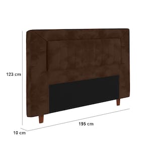 Cabeceira para Cama Box King Size Portobel Cintia com Revestimento em Suede - Chocolate - 2