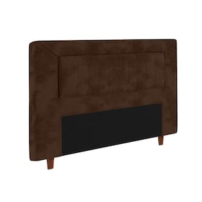Cabeceira para Cama Box King Size Portobel Cintia com Revestimento em Suede - Chocolate - 1