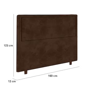 Cabeceira para Cama Box Queen Size Portobel Evelyn com Revestimento em Suede – 160cm de largura - Chocolate - 2