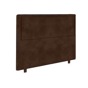 Cabeceira para Cama Box Queen Size Portobel Evelyn com Revestimento em Suede – 160cm de largura - Chocolate - 1