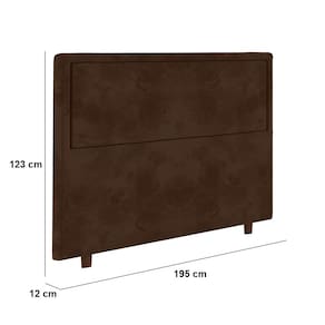 Cabeceira para Cama Box King Size Portobel Evelyn com Revestimento em Suede – 195cm de largura - Chocolate - 2