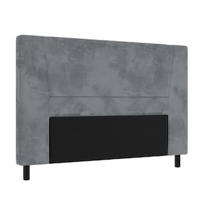 Cabeceira para Cama Box King Size Portobel Amanda com Revestimento em Suede - Cinza - 1