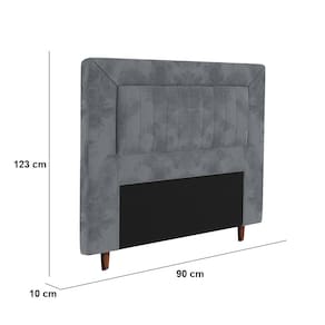 Cabeceira para Cama Box Solteiro Portobel Cintia com Revestimento em Suede - Cinza - 2