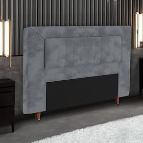 Cabeceira para Cama Box Queen Size Portobel Cintia com Revestimento em Suede