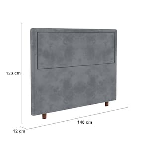 Cabeceira para Cama Box Casal Portobel Evelyn com Revestimento em Suede – 140cm de largura - Cinza - 2