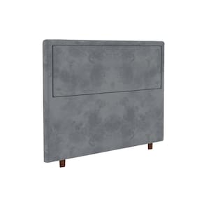 Cabeceira para Cama Box Casal Portobel Evelyn com Revestimento em Suede – 140cm de largura - Cinza - 1