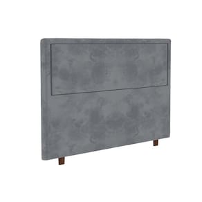 Cabeceira para Cama Box King Size Portobel Evelyn com Revestimento em Suede – 195cm de largura - Cinza - 1