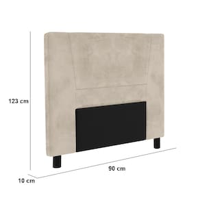 Cabeceira para Cama Box Solteiro Portobel Amanda com Revestimento em Suede - Bege - 2