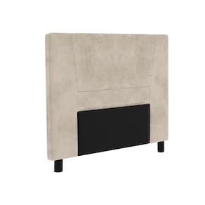 Cabeceira para Cama Box Solteiro Portobel Amanda com Revestimento em Suede - Bege - 1
