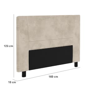 Cabeceira para Cama Box Queen Size Portobel Amanda com Revestimento em Suede - Bege - 2