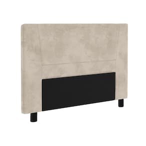 Cabeceira para Cama Box Queen Size Portobel Amanda com Revestimento em Suede - Bege - 1