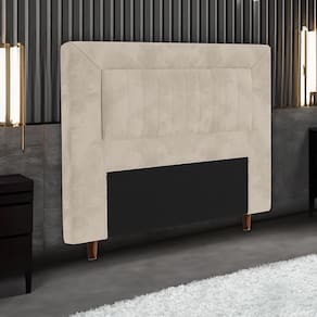 Cabeceira para Cama Box Casal Portobel Cintia com Revestimento em Suede