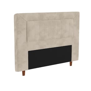 Cabeceira para Cama Box King Size Portobel Cintia com Revestimento em Suede - Bege - 1
