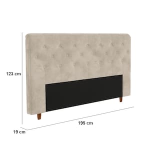 Cabeceira para Cama Box King Size Portobel Marcela com Revestimento em Suede - Bege - 2